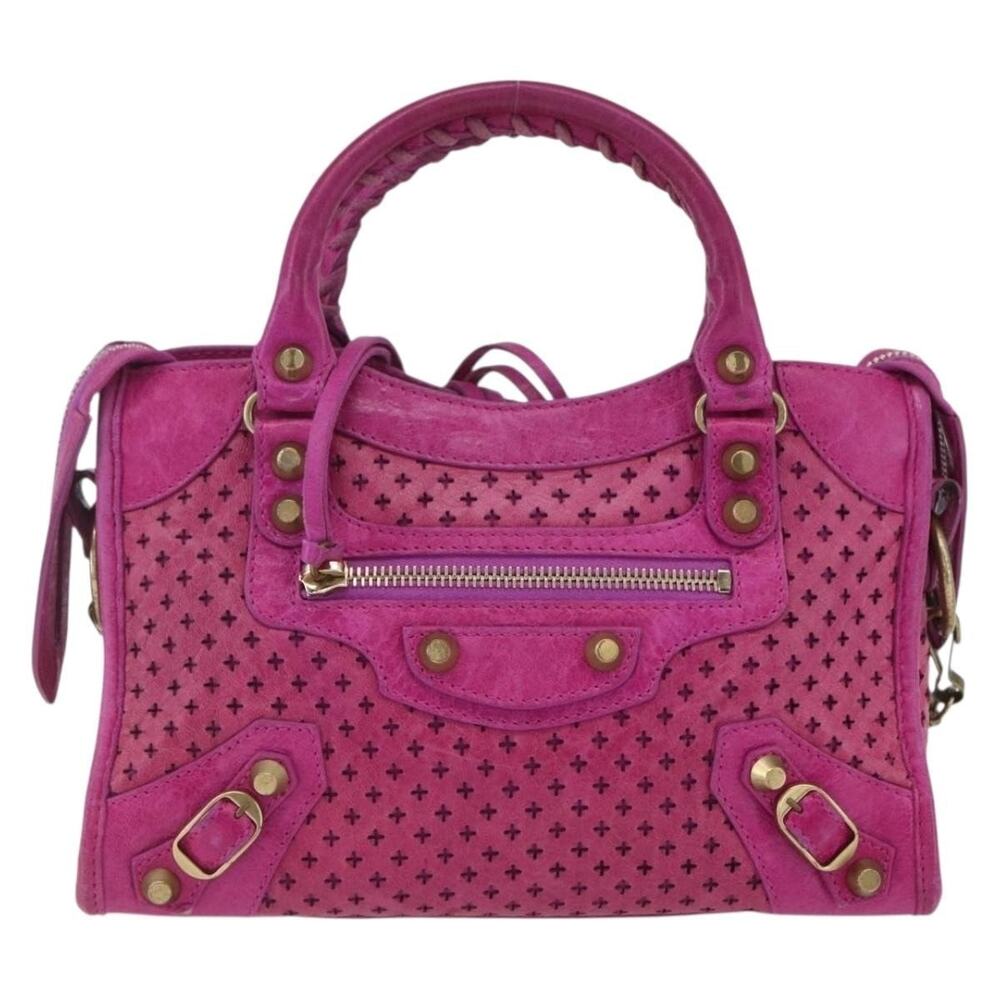Balenciaga Leather Classic Mini City Bag Pink